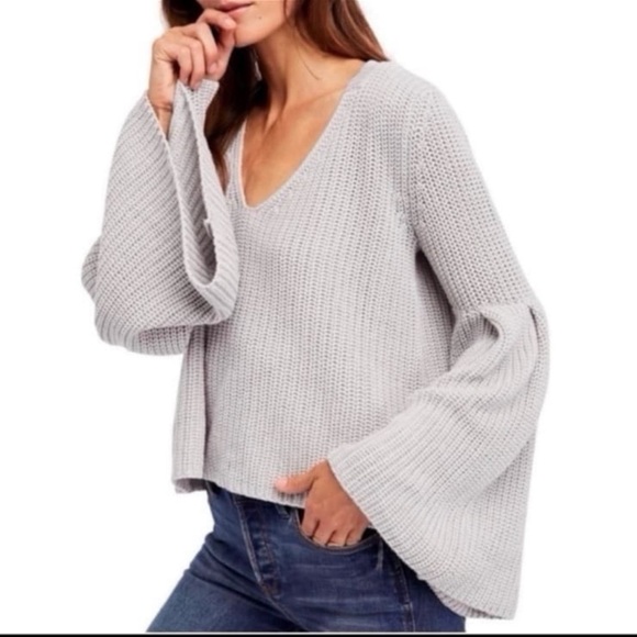 Free People Grey Damsel Bell Sleeve
Knit Sweater - Picture 1 of 3